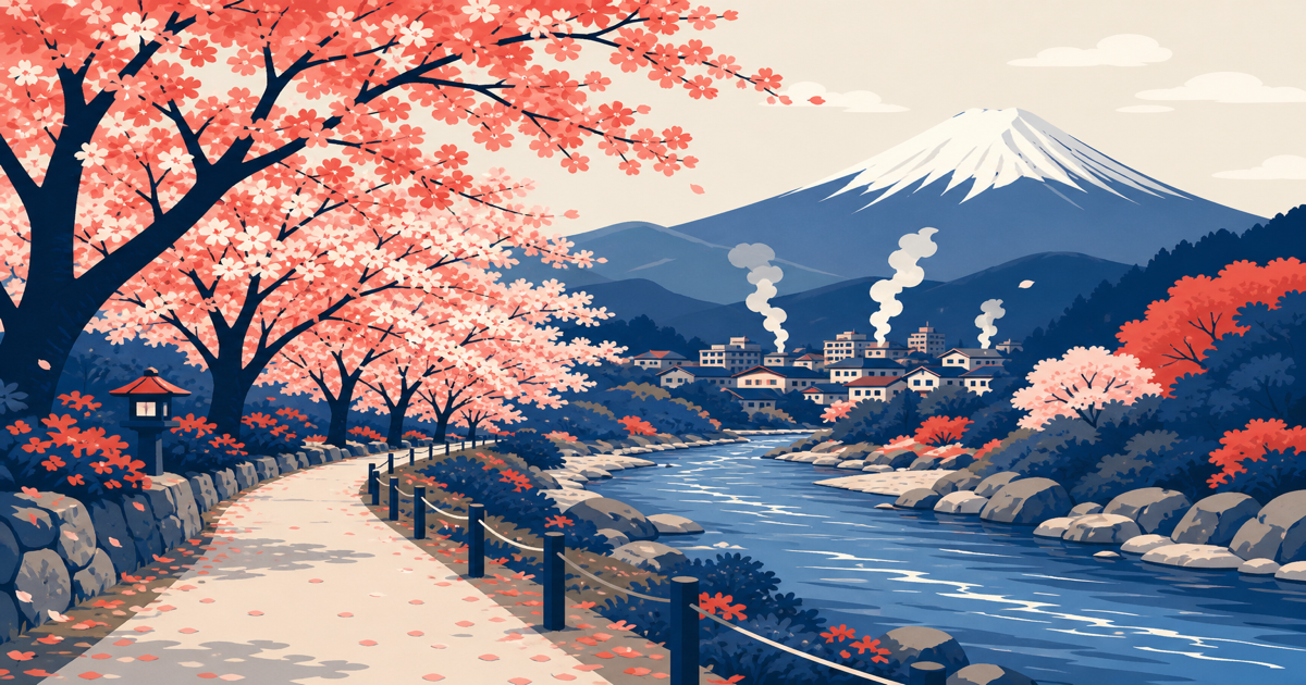 箱根・宮城野の桜2026｜早川沿いの桜並木と温泉を日帰りで満喫